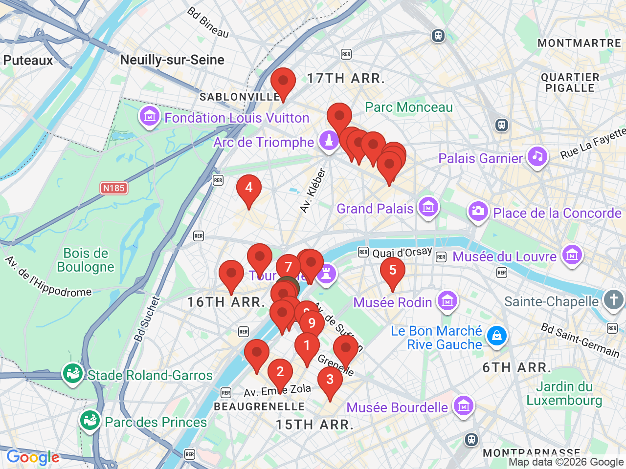 Map of eat & drink near Pont de Bir-Hakeim