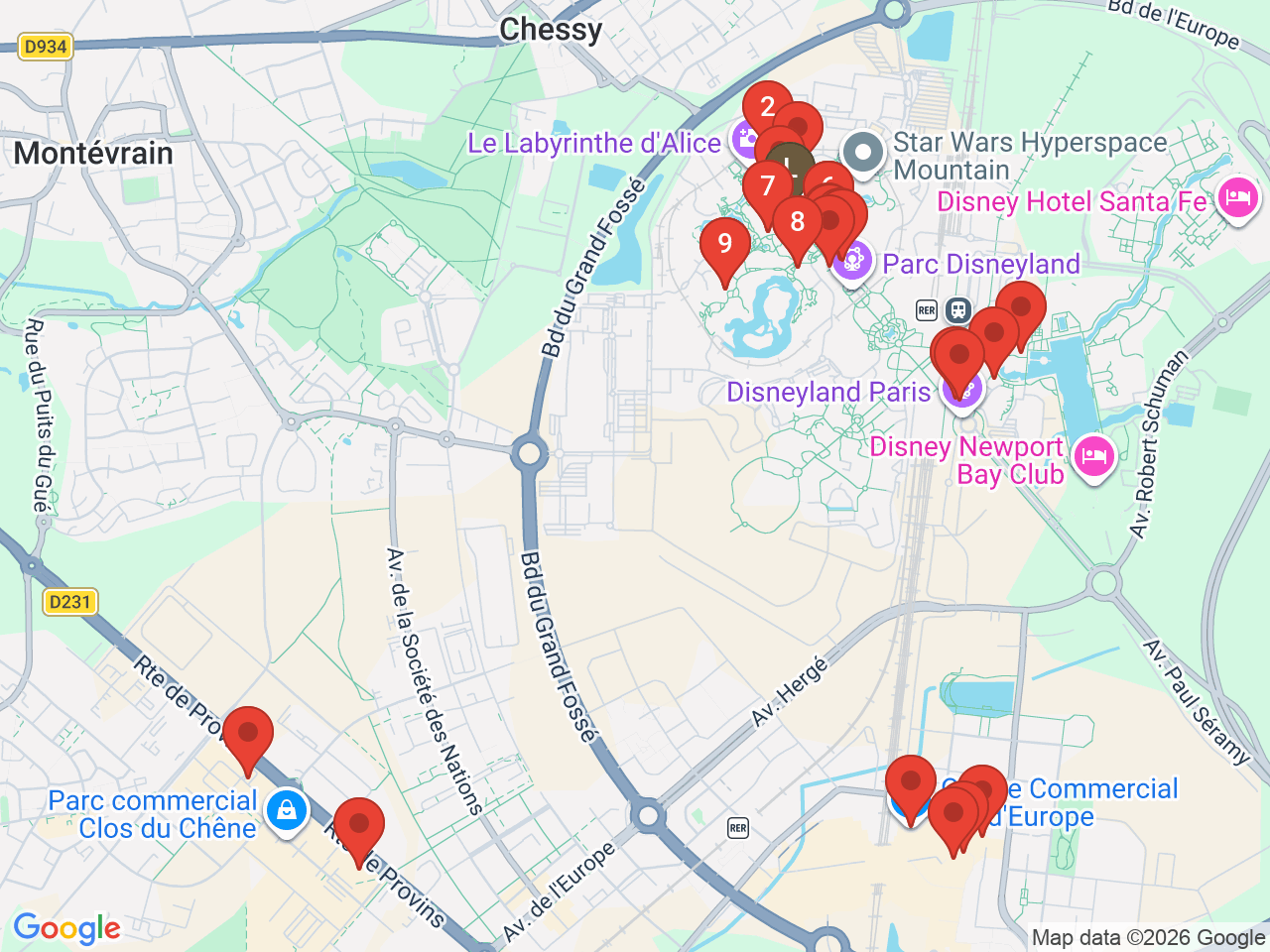 Map of eat & drink near Le Château de la Belle au Bois Dormant