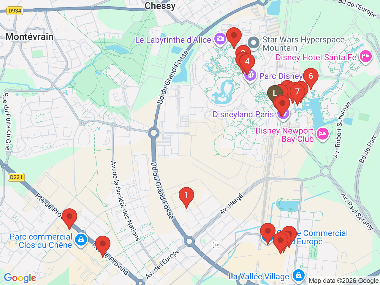 Map of eat & drink near World of Disney