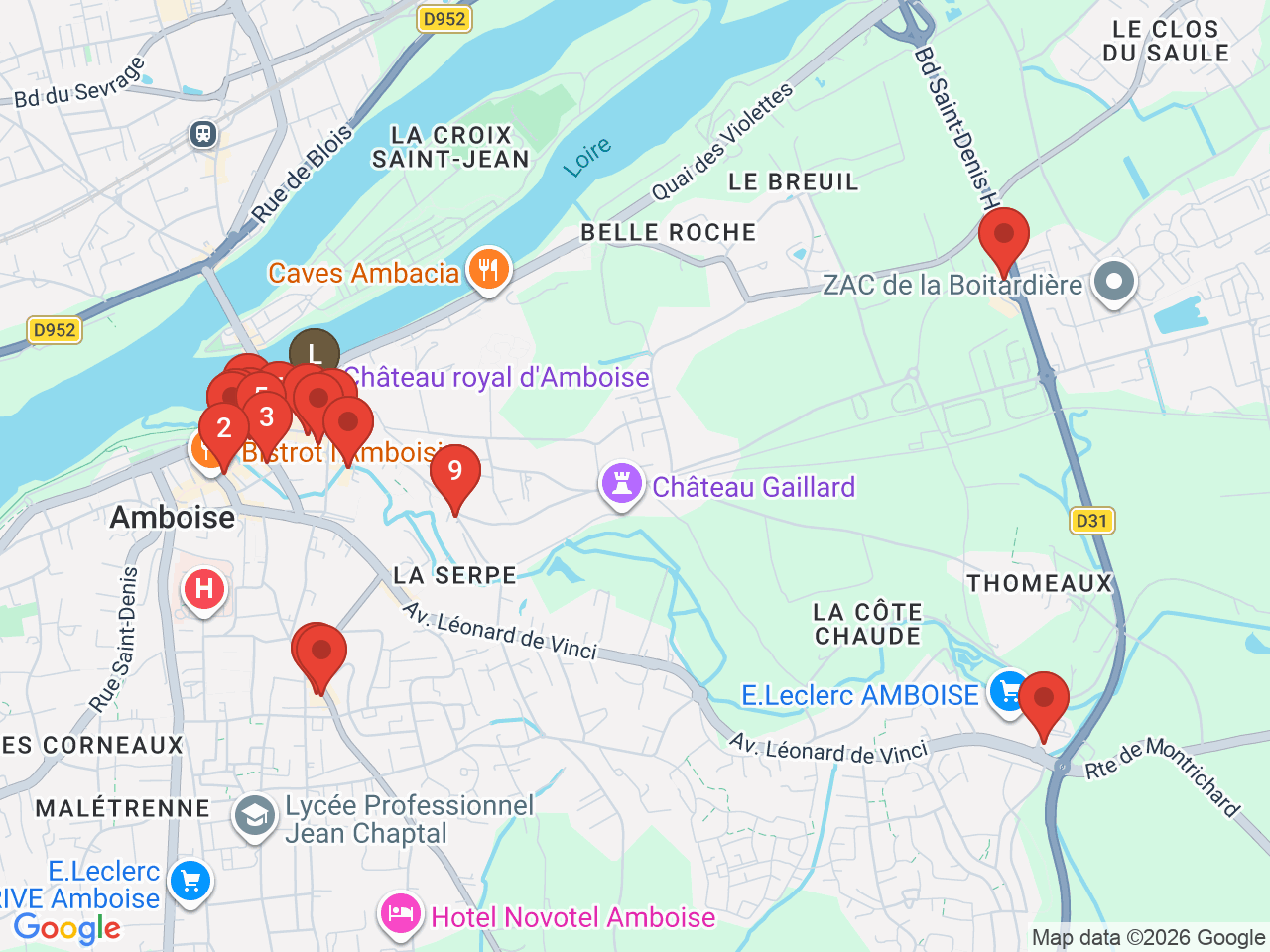 Map of eat & drink near Château Royal d'Amboise
