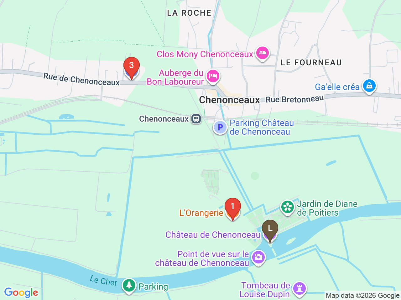 Map of eat & drink near Château de Chenonceau