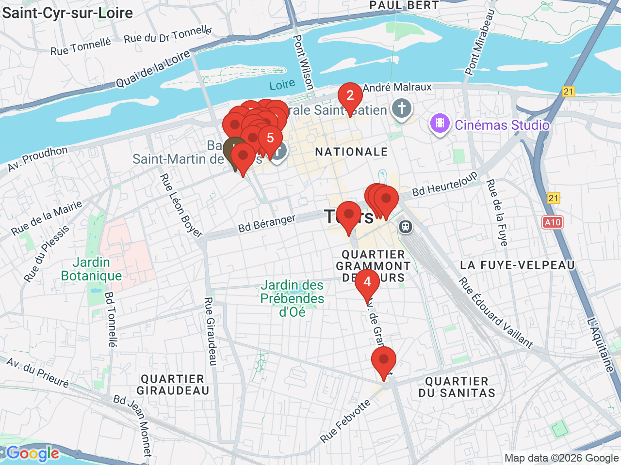 Map of eat & drink near E.Leclerc Les Halles
