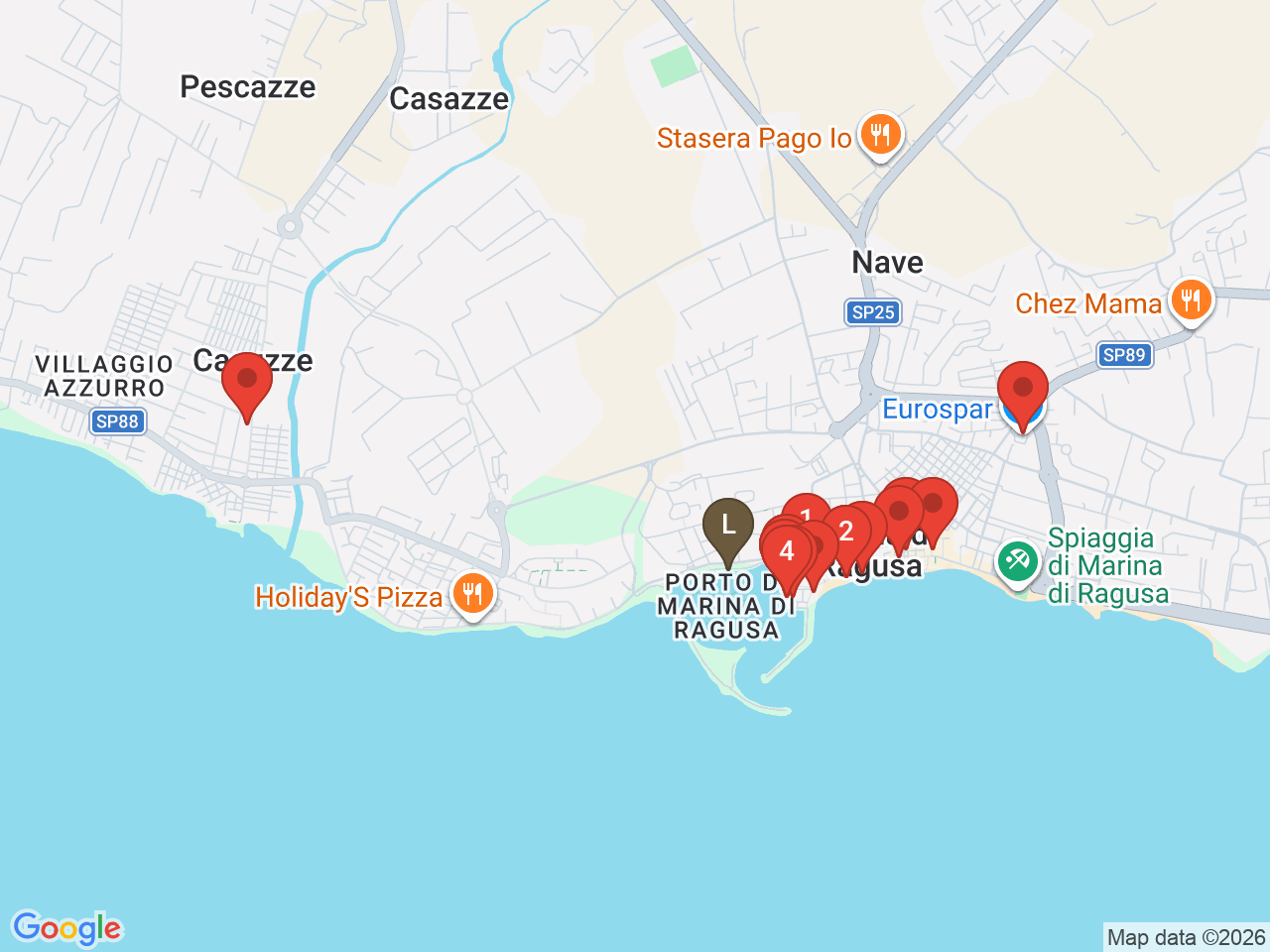 Map of eat & drink near Spiaggia di Marina di Ragusa