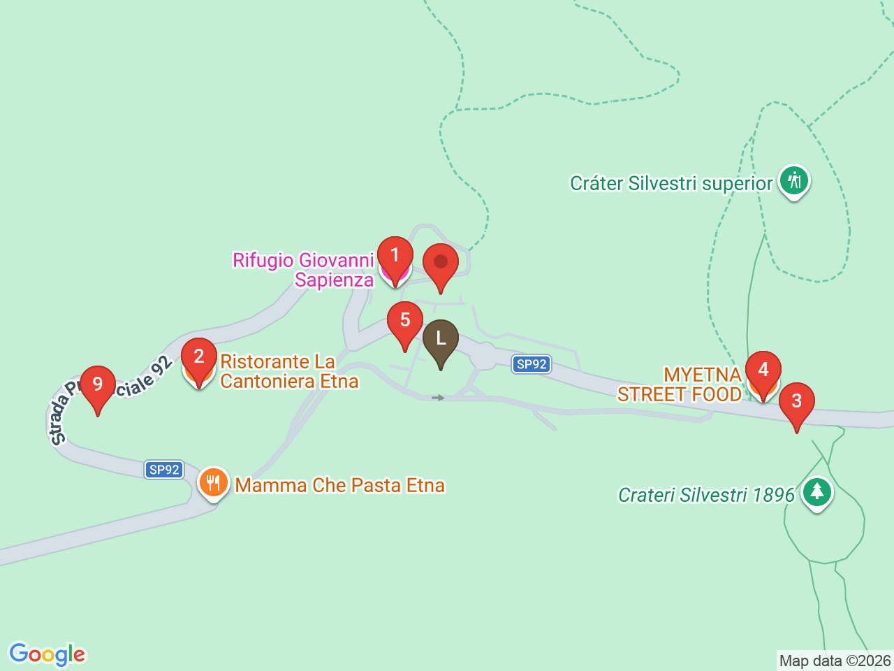 Map of eat & drink near Rifugio Sapienza