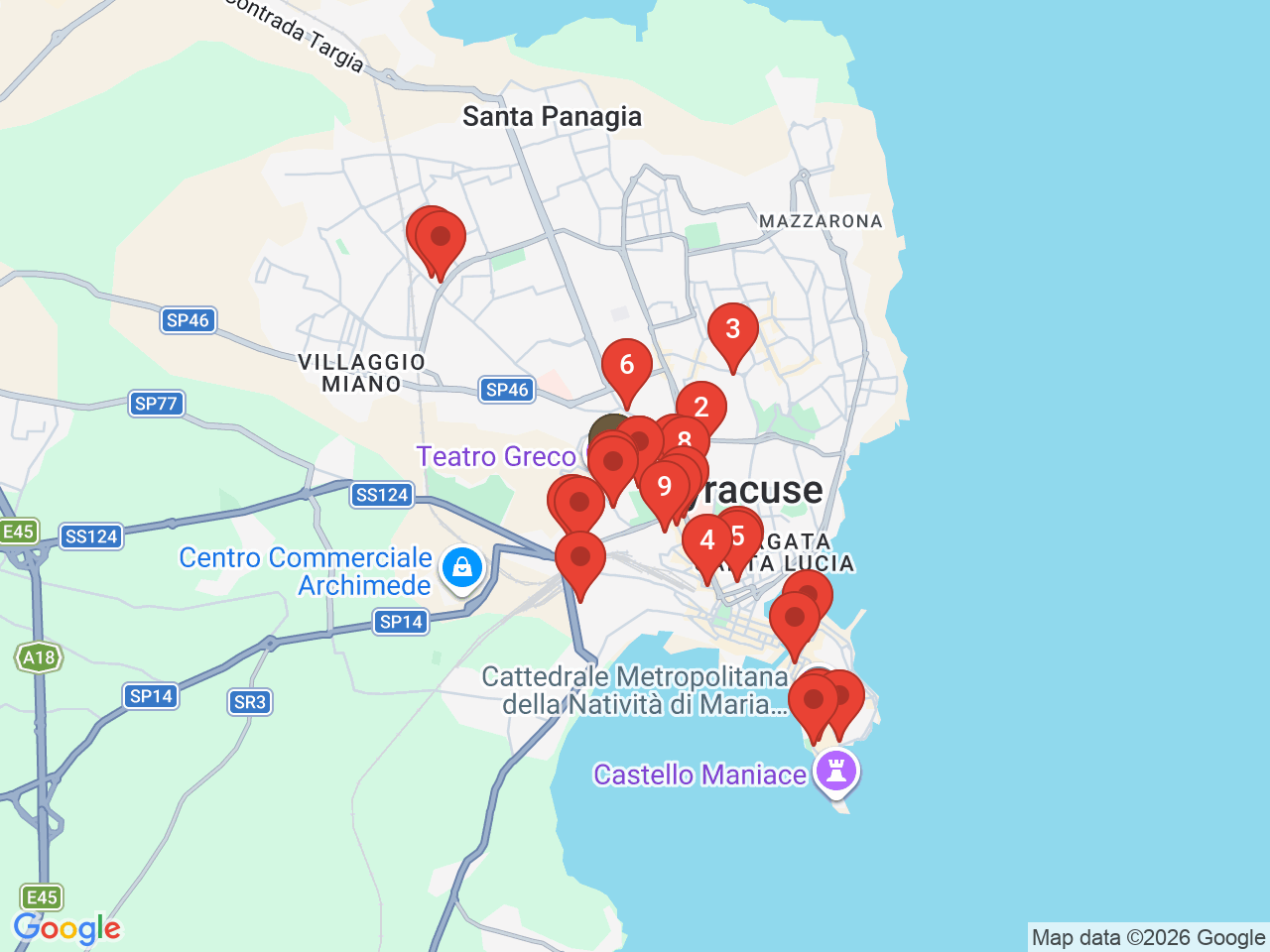 Map of eat & drink near Neapolis Archaeological Park