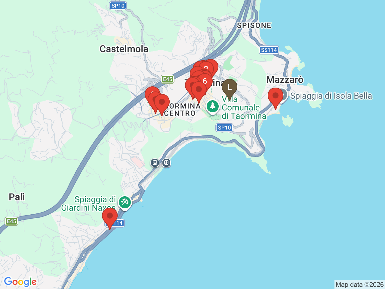 Map of eat & drink near Teatro Antico di Taormina