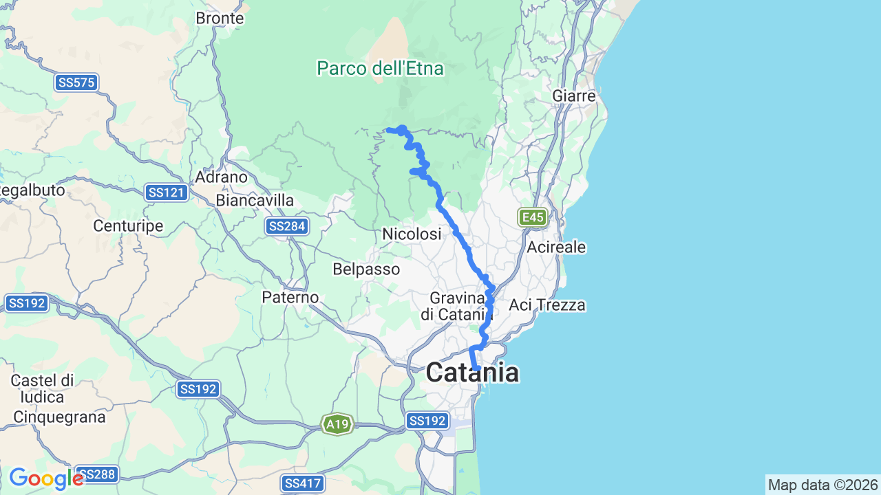 Corte dei Medici - Palace, Catania to Mount Etna (Rifugio Sapienza / crater area)