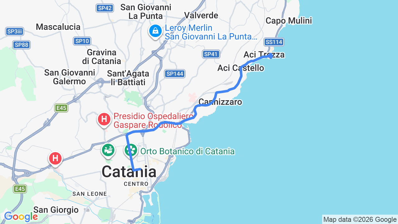 Corte dei Medici - Palace, Catania to Aci Trezza and the Cyclops Rocks