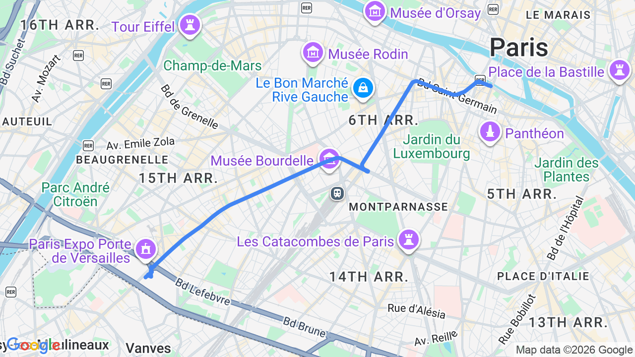 Farewell Paris dinner — Latin Quarter to Porte de Versailles Hotel